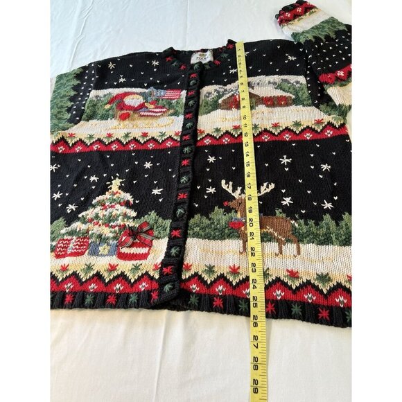 VTG Tiara International SZ 18/20 Christmas Cardigan Holiday Sweater Cottagecore - Picture 6 of 10
